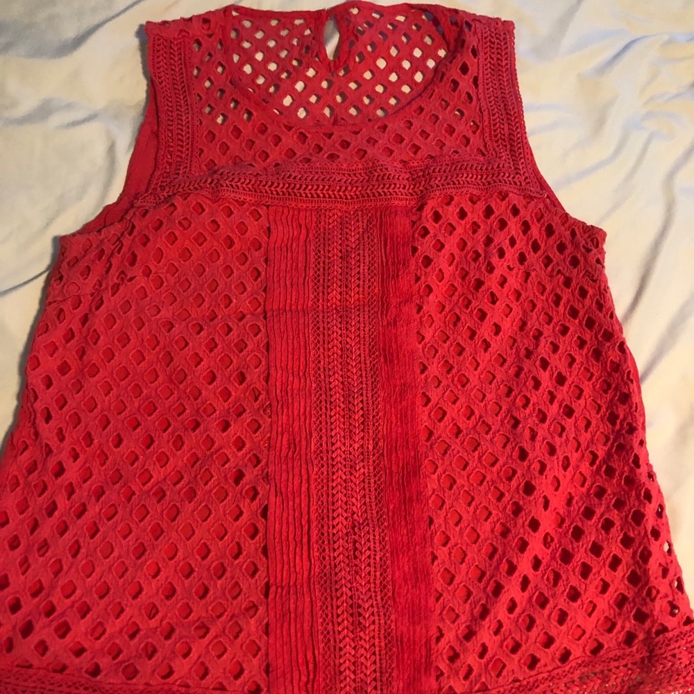 Skies are Blue eyelet detail top